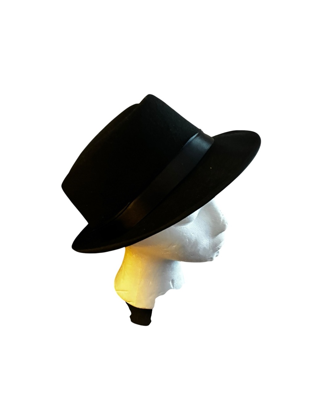 Classic Black Wide-Brim Fedora Hat